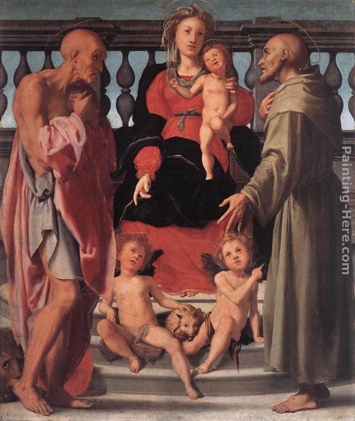 Madonna and Child with Two Saints painting - Jacopo Pontormo Madonna and Child with Two Saints art painting